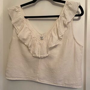 Sunday Best Linen & Cotton Ruffle Tank